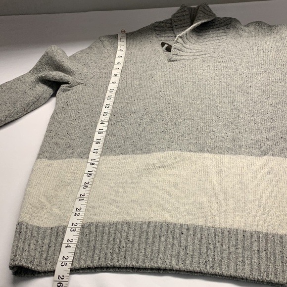 Gap Lambs Wool Shawl Neck Sweater Size Medium Grey/Beige - Picture 9 of 9